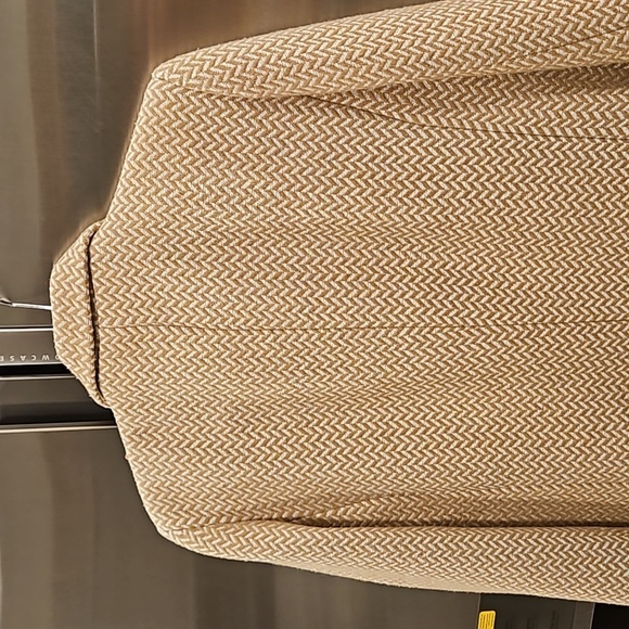 💕ANINE BING💕 Tweed Double Breasted Fishbone Blazer ~ Tan & Cream XL - Picture 15 of 16